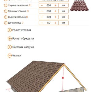 divslīpju jumta kalkulators tiešsaistē